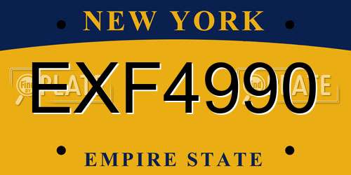EXF4990 New York License Plate