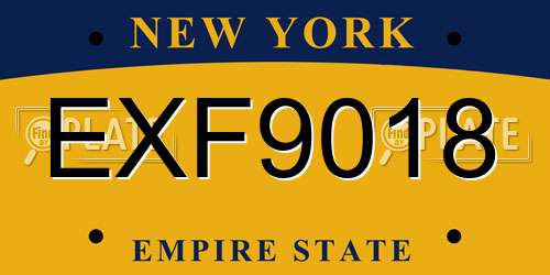 EXF9018 New York License Plate