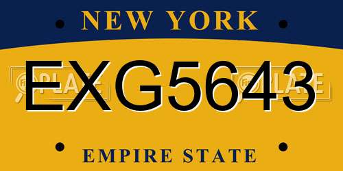 EXG5643 New York License Plate