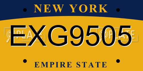 EXG9505 New York License Plate