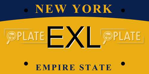 EXL New York License Plate