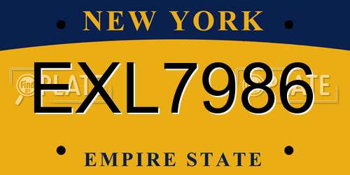 EXL7986 New York License Plate