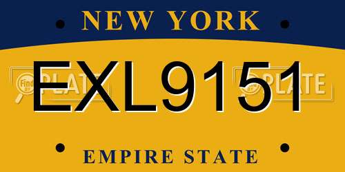 EXL9151 New York License Plate