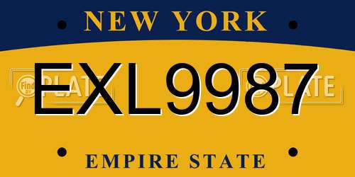 EXL9987 New York License Plate