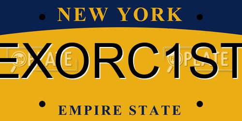 EXORC1ST New York License Plate