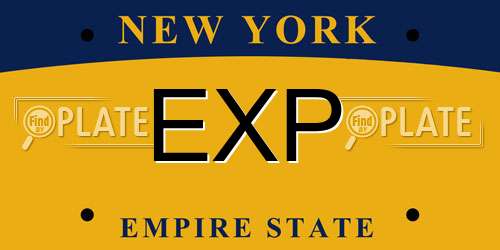 EXP New York License Plate