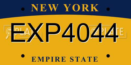 EXP4044 New York License Plate