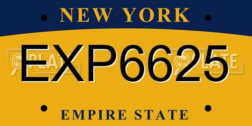 EXP6625 New York License Plate