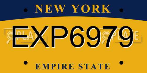 EXP6979 New York License Plate