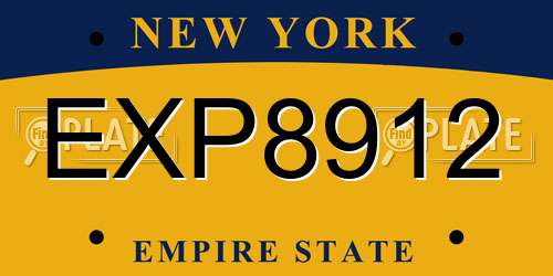 EXP8912 New York License Plate