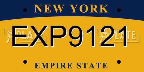 EXP9121 New York License Plate