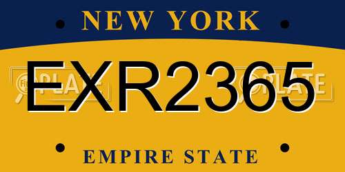 EXR2365 New York License Plate
