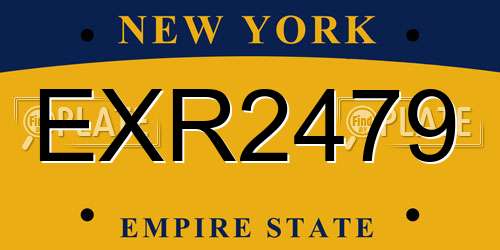 EXR2479 New York License Plate
