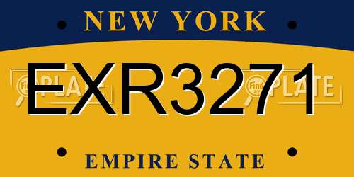 EXR3271 New York License Plate