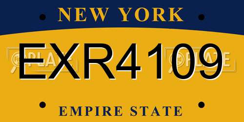 EXR4109 New York License Plate
