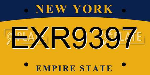 EXR9397 New York License Plate
