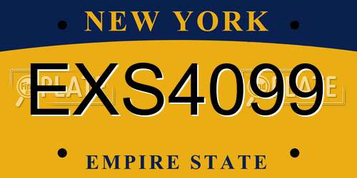 EXS4099 New York License Plate