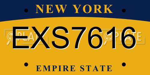 EXS7616 New York License Plate