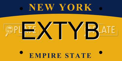 EXTYB New York License Plate