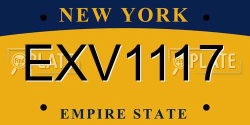 EXV1117 New York License Plate