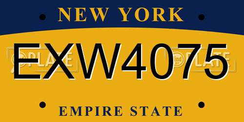 EXW4075 New York License Plate