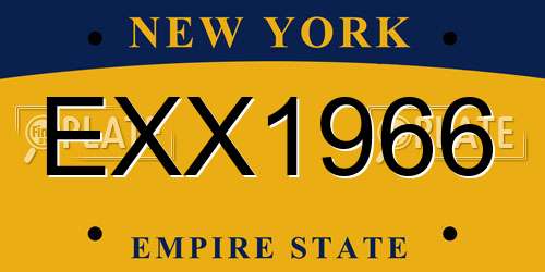 EXX1966 New York License Plate