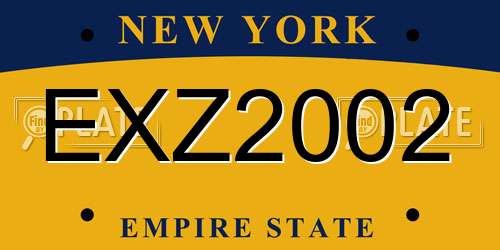 EXZ2002 New York License Plate