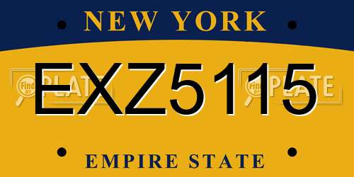 EXZ5115 New York License Plate
