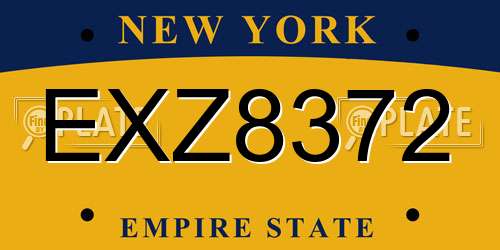 EXZ8372 New York License Plate