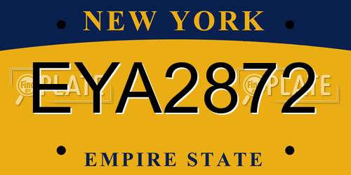 EYA2872 New York License Plate