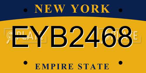 EYB2468 New York License Plate