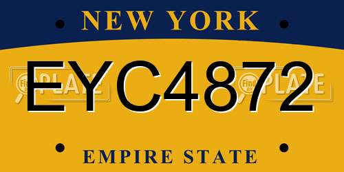 EYC4872 New York License Plate