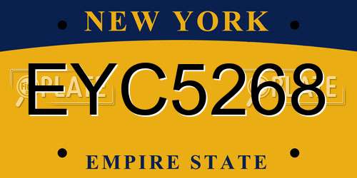 EYC5268 New York License Plate