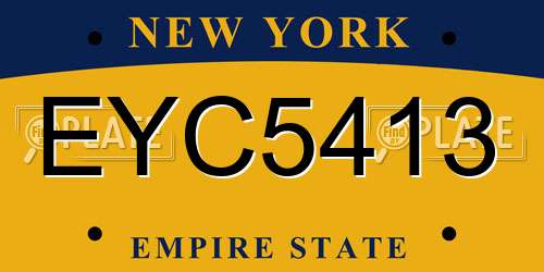 EYC5413 New York License Plate