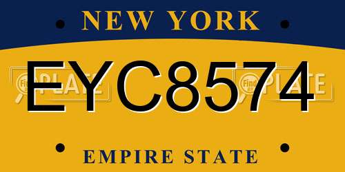 EYC8574 New York License Plate