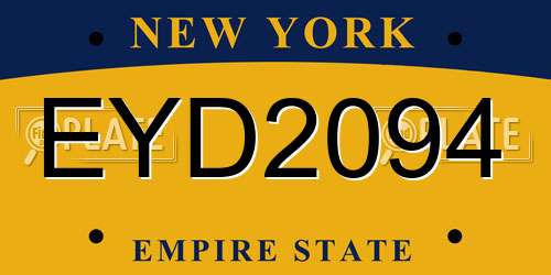EYD2094 New York License Plate