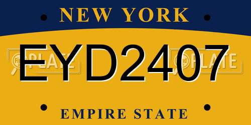 EYD2407 New York License Plate