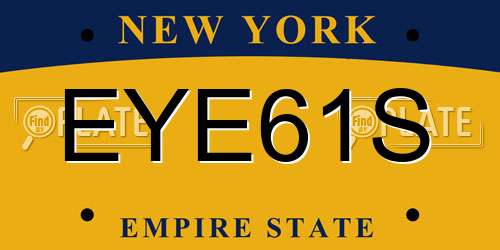 EYE61S New York License Plate