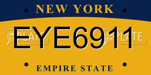 EYE6911 New York License Plate