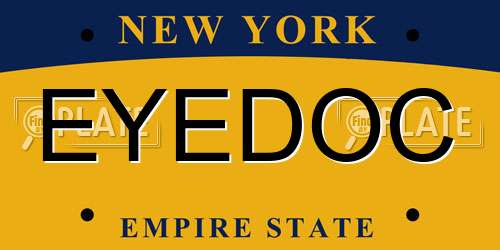 EYEDOC New York License Plate