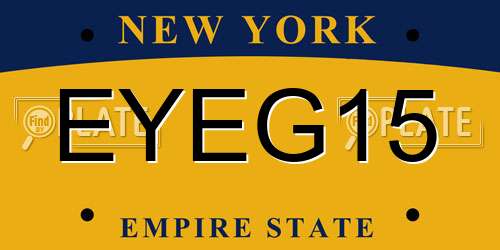 EYEG15 New York License Plate