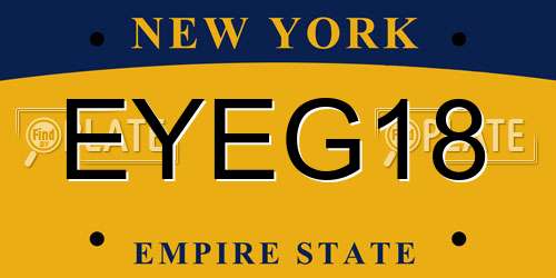 EYEG18 New York License Plate