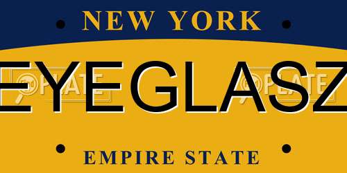 EYEGLASZ New York License Plate