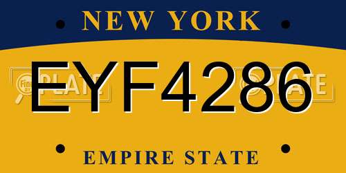 EYF4286 New York License Plate