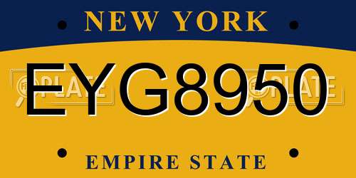 EYG8950 New York License Plate