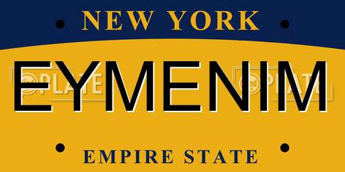 EYMENIM New York License Plate