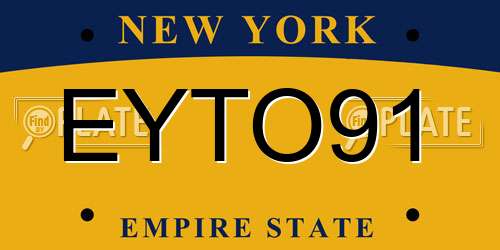 EYTO91 New York License Plate