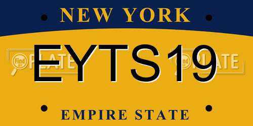 EYTS19 New York License Plate