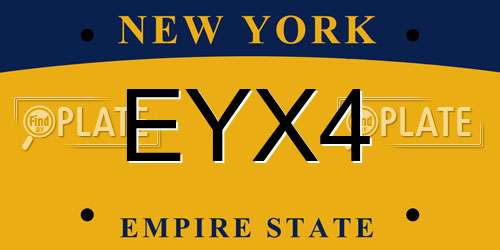 EYX4 New York License Plate