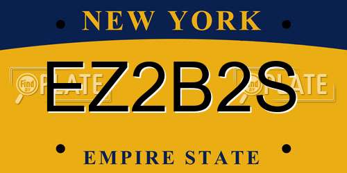 EZ2B2S New York License Plate